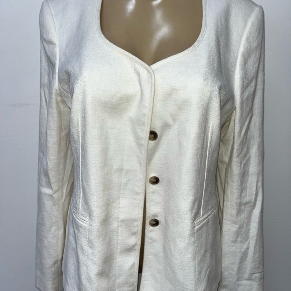 Ann Taylor Elegant Ivory Women's Jacket blazer size 14 - Picture 1 of 5